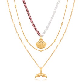 LILIE&WHITE Necklace Triple Layered Necklace for Women - Gold-Plated, Hypoallergenic, Tarnish-Resistant Jewelry - Elegant Stacked Pendant Necklace for Everyday Wear & Special