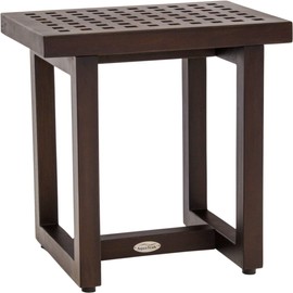 AquaTeak 18" Grate Mocha Teak Shower Bench