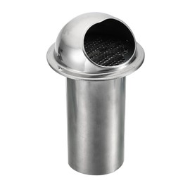 PATIKIL 3" Round Soffit Air Vents, 304 Stainless Steel Louver Grille Vent Cover Screen Mesh Grill Hood 6" Tube Length for Kitchen Bathroom Wall Ceiling Floor Ventilation