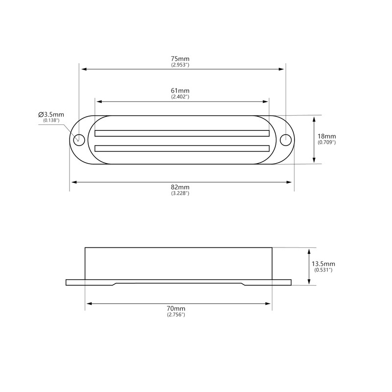 Banworks Electric Guitar Pickup Covers, Dual Coil Hot Rail Pickup