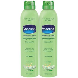 Vaseline Aloe Soothe Spray 2-Pack – Non-Greasy, Fast-Absorbing All-Over Soothing Moisturizer for Dry Skin, 6.5 Oz Ea
