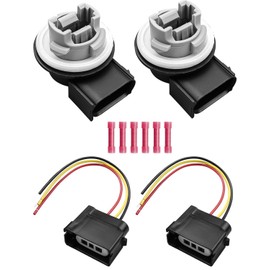 HUQUZN Turn Signal Socket Brake Light Socket & Connector Wiring Pigtail Harness Kit Fit for Ford F-150 Lincoln MKX Mercury Mariner 2003-2024 Replace 2U5Z-13411-DA 2U5Z13411DA 645-125, 2PCS
