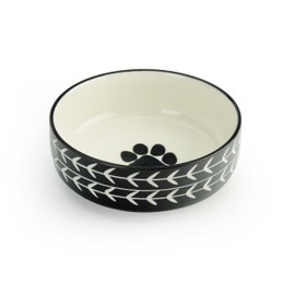 Signature Housewares Glazed Stoneware Pet Bowls (Black Arrow, Extra Small)