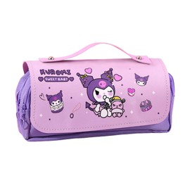 NTGFU Kuromi Pencil Case, Purple Pencil Case for Girls, Large Capacity with Compartments for Students, Kids for School & Office Supplies