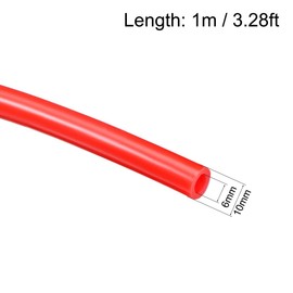 uxcell Silicone Tubing 1/4"(6mm) ID X 3/8"(10mm) OD 3.3ft(1m) Silicone Rubber Tube Air Hose Water Pipe for Pump Transfer Red
