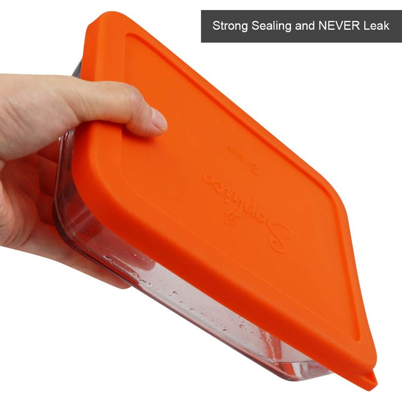 Sophico 3 Cup Rectangle Silicone Storage Cover Lids Replacement for