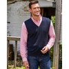 Kallspin Men's Knitted Vest Pulunder Sleeveless Cable Knit V-Neck Wool