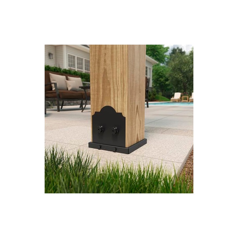 Ozco Laredo Sunset Lite 6x6 Post Base Kit, Includes Decorative