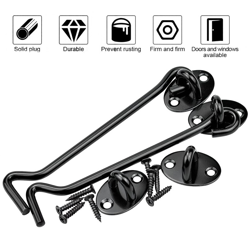 ZiYuya Hook and Eye Latch, Stainless Steel Gate Hook Cabin