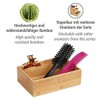 Wenko Bamboo Organiser Terra 3 Compartments -Storage Box, Bathroom Basket,