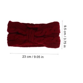 SAFIGLE 4pcs Knitting Bow Turban Headbands for Women Thick Warm Ear Warmer Hair Bands in Black Skin Friendly Fashion Accessories