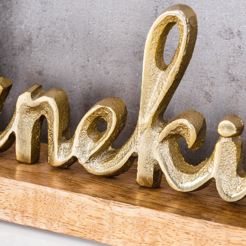 levandeo Star Kitchen Lettering Length 40 cm Metal Black Mango