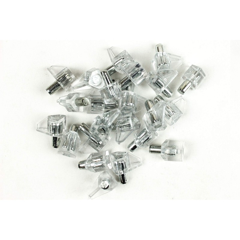 Berta, 5 mm Clear Shelf Support Bracket with Iron Pin