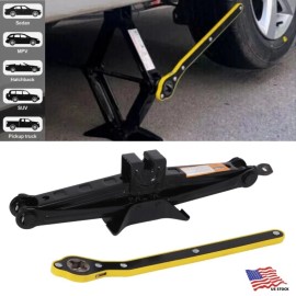 Unbranded 2Ton Scissor Jack Handle Crank Tool Car MPV Garage W/Tire Wheel Lug Wrench Jack