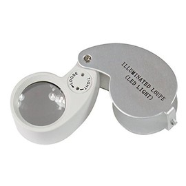 LINDNER Das Original Folding Magnifying Glass with LED Lighting, Magnification 10x