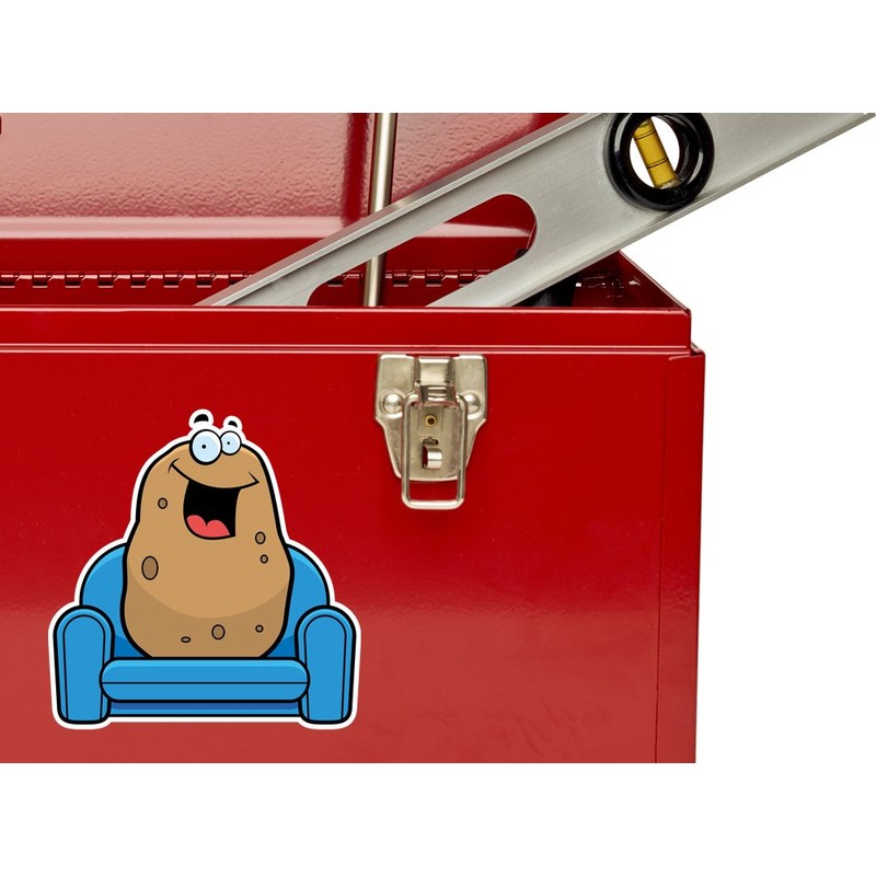 2 x 10cm/100mm Couch Potato Vinyl Stickers Travel Luggage #10688