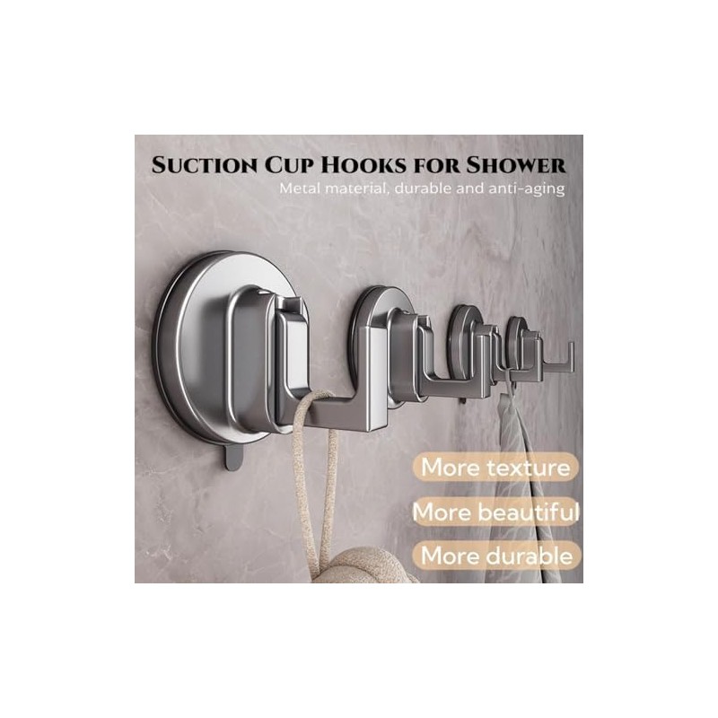 Suction Cup Hooks for Shower, Ffunhoo Heavy Suction Cups Without