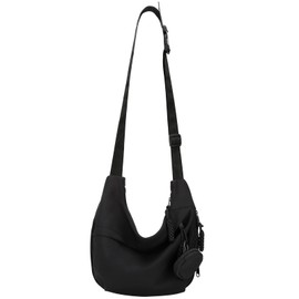 DOB SECHS Crossbody Bag+Coin Purse Nylon Messenger Bags for Women Multilayer Shoulder Bag with Adjustable Strap Lightweight Casual Bag Hobo Bag (Black)