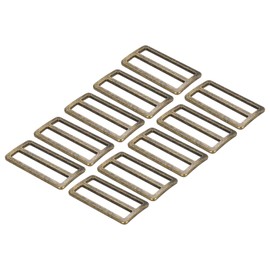 PATIKIL 2 Inch Tri-Glide Slide Buttons, 10 Pack Adjustable Buckle Webbing Strap Fastener for Backpack Bag Belt, Bronze