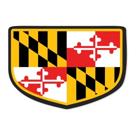 Die Cut Sticker Maryland, Flag, Contour Vinyl Sticker 1 to 3 inches (Waterproof Decal for Cars, Water Bottles, Laptops, Coolers), Small
