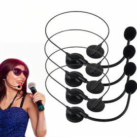 Set of 4 Radio Telephone Headset Prop, Popstar Microphone Costume Accessories, Black Headset Microphone, Microphone Toy for Masquerade Ball, Cosplay Party