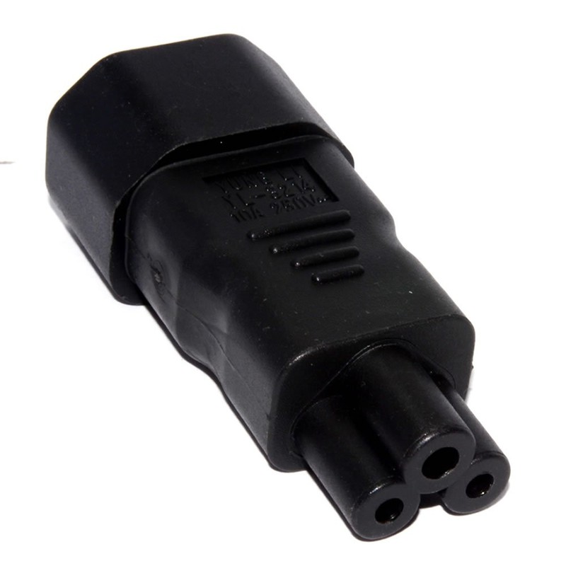 kenable 3 Pin IEC Socket C14 to Cloverleaf Plug C5
