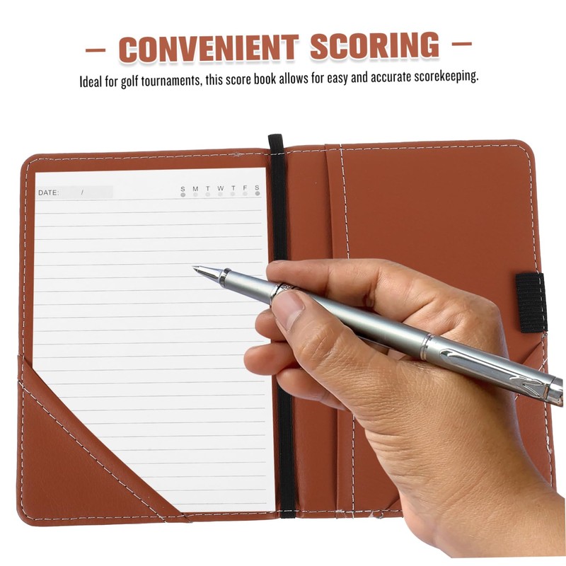 Gatuida Golf Score Book Durable PU Scorecard Holder for Tournaments