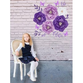Bg3 Giant Flower Birthday Decoration Simple Half Birthday Decoration Paper Fan (Purple)