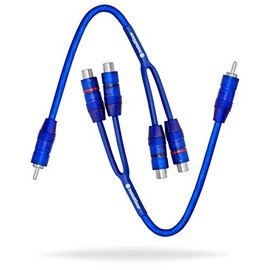 InstallGear 1ft Shielded 1 Male to 2 Female RCA Y Adapter Splitter Connector (2 Pack)