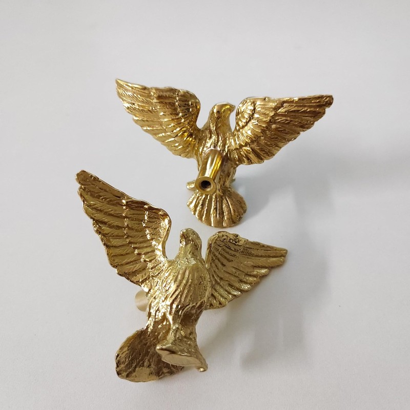 1 Pack Solid Brass Cabinet Knobs, Eagle-Shaped Vintage Drawer Pulls