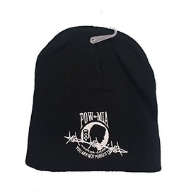 8" POW MIA Barbed Wire Embroidered Winter Beanie Skull Cap Hat