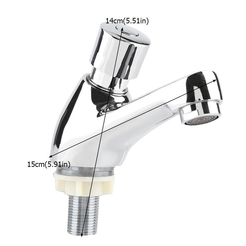 Public Ktchen Bathroom Chrome Plated Self Closing Water Saving Time