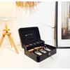 Cash Box with Lock Key and Money Tray - Large