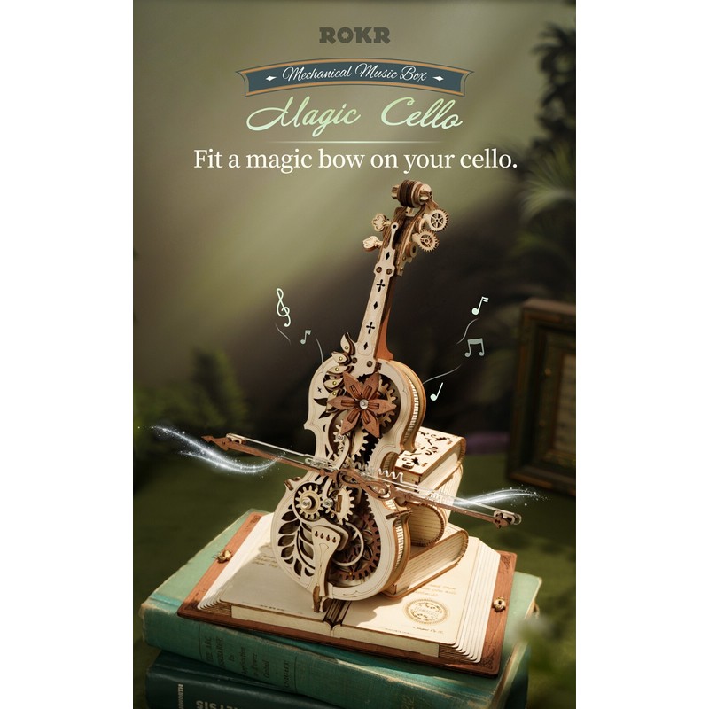 ROKR OKR Magic Cello - 3D Wooden Puzzle Music Box