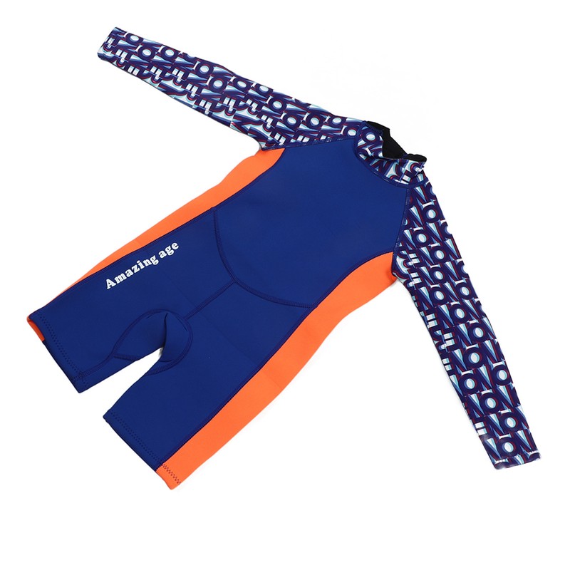 Children Diving Suit 2.5mm Neoprene Rubber Nylon Long Sleeve Blue