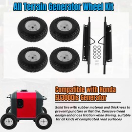 All Terrain Solid Never Flat Tires Wheel Kit 06423-ZS9-020AH 06423ZS9020AH Replacement for Honda Generator EU3000is Professional Grade Construction Mixizap