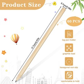 CAEEKER 60 PCS HB Pencils Set Hexagon Graphite Pencil Mini Wood Pencils Natural Wooden Hexagonal Sketching Pencils School Pencils Small Pencils Bulk for Drawing Writing Office School Supplies