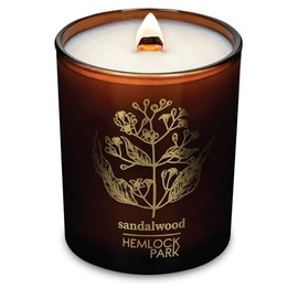 Hemlock Park Classic Wick Candle Handcrafted with Natural Coconut Wax and Essential Oils (Amber & Gold 7.2 oz, Sandalwood)