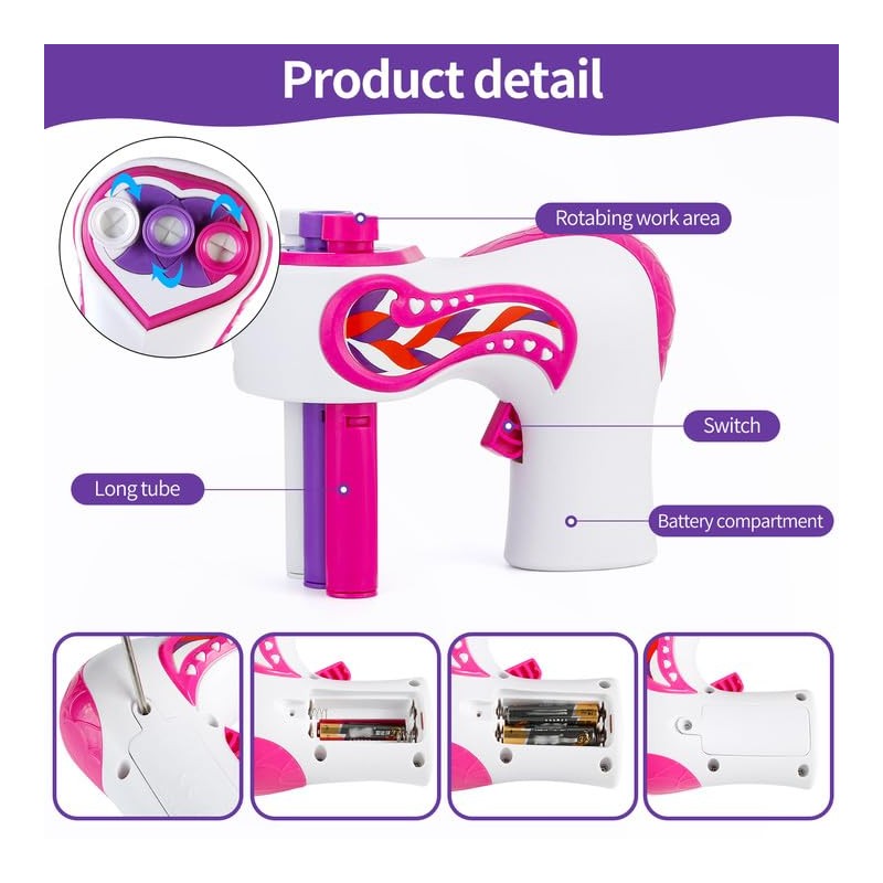 Weinsamkeit Automatic Hair Braider, Hair Bedazzler Kit, Pink Automatic Electric