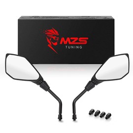 MZS Motorcycle Mirrors | 10MM Rear View Side Mirror 360°Adjustable Handlebar Compatible with Z125 | Z400 | Z650 | Z750 | Z800 | Z900 | Z1000 | KLE300 | KLE650 | KLZ1000