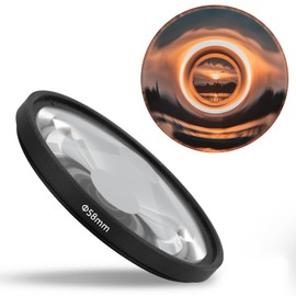 58mm Vortex Prism Filter, Vortex Distortion Effect Camera Lens Filter, Prism Special Effect Filter, Waterproof, Anti Oil, Optical Glass, Double Sided Multilayer Coating