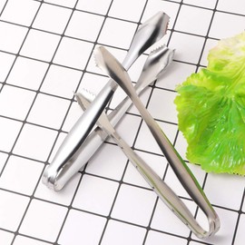 Cabilock 2pcs Stainless Steel Ice Cube Tongs Serving Tool for Tea Parties Buffets and Home Use for Sugar Cubes Ice