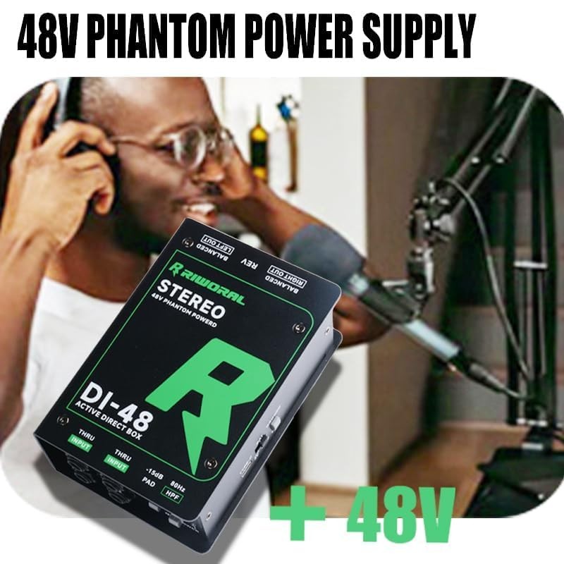 Direct Box with Dual 1/4” High-Impedance Stereo Inputs Di Boxes