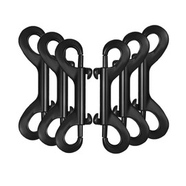 Double Ended Bolt Snap Hook, 3.5" Zinc Alloy Metal Clips Key Holder, Black Snap Hooks,Trigger Chain Clips, 6 Pieces