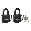 Master Lock, Black, 7804EURT Pack of 2 Laminated Padlocks with