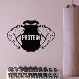 Vinyl Wall Decal Healthy Weight Mr. Protein Sports Nutrition Stickers Mural Large Decor (L122) Black