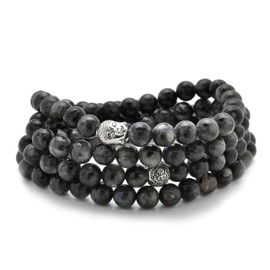 Buddha Charm Meditation Jewellery 108 Mala Prayer Beads Bracelet or Necklace, One size, Stone, No Gemstone