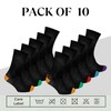 10 Pack Mens Socks | Breathable Plain Black Socks With