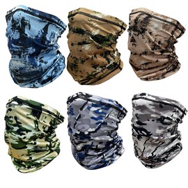Neck Gaiter Face Cover Scarf Multifunctional Headwear Elastic Tube Scarf Breathable UPF 50+ UV Resistance Bandana (Color G)