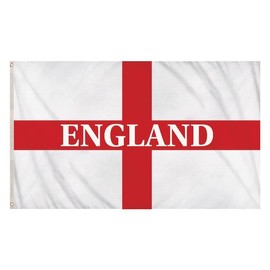 St George's Cross Flag with England (5ft x 3ft) Polyester Double-Stitched Seam Metal Eyelets